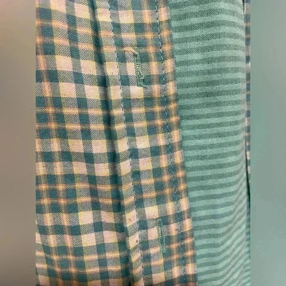 L.L. Bean Women’s Turquoise Plaid Nylon Button Down with Striped InteriorSize M - Picture 10 of 12